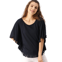 Women Navy Blue Solid Kaftan Top