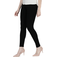 Women Black Solid Plus Ankle-Length Leggings