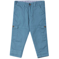 Regular Fit Baby Boys Blue Cotton Blend Trouser